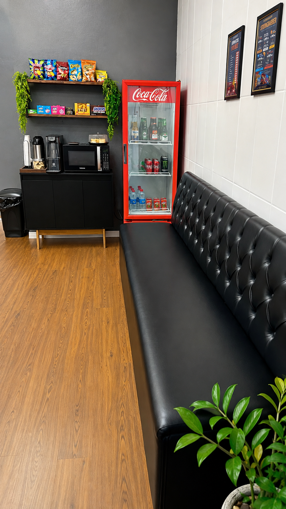 Área de conveniência com bebidas